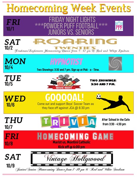 Homecoming Daily Activities - General Events - Events | Marist High School